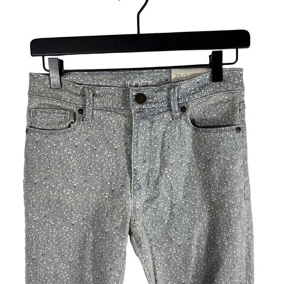 Ann Taylor Loft Modern High Waisted Skinny Ankle in Pebbled Print - Picture 3 of 8